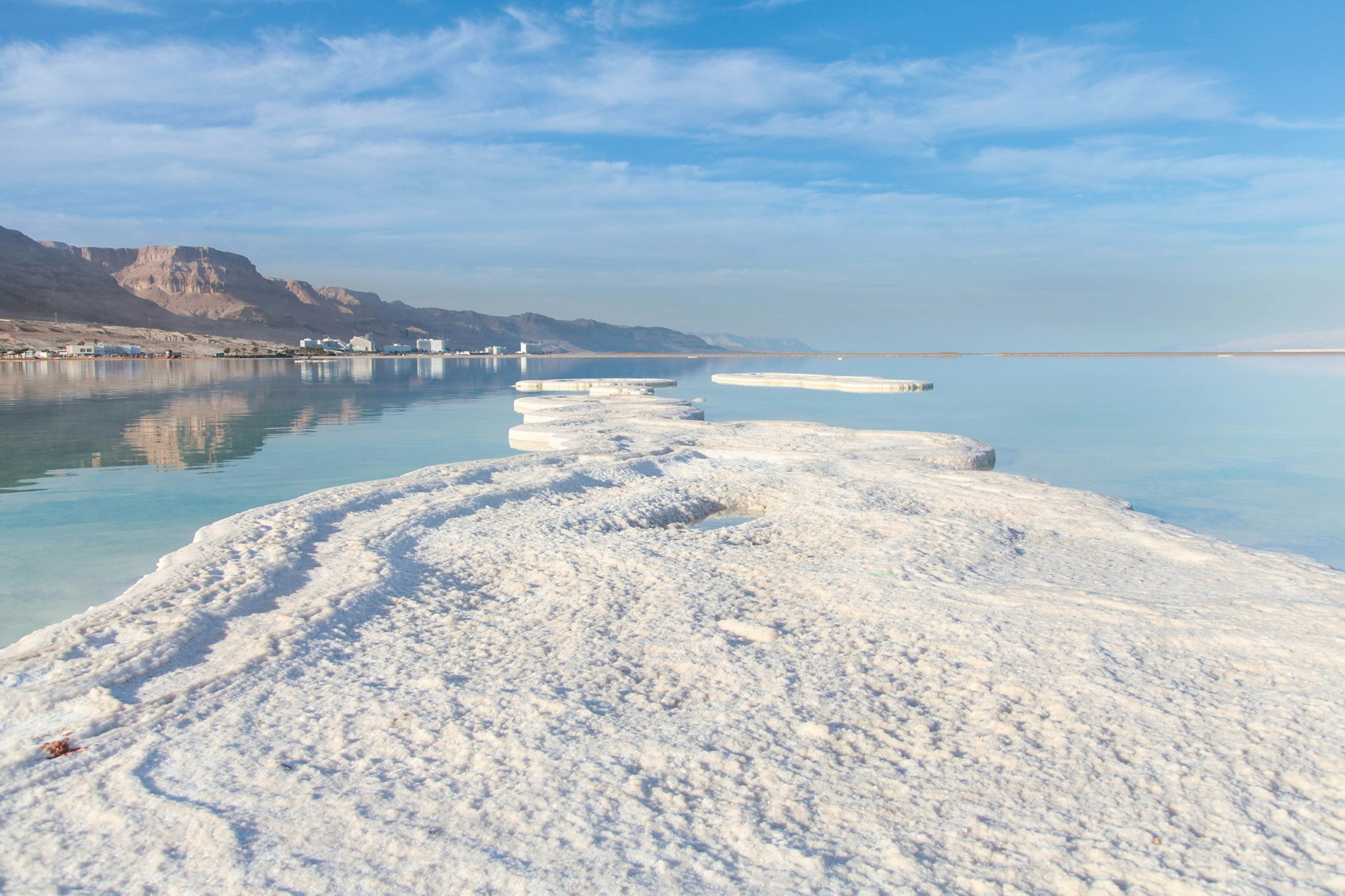 Dead sea salt shore. Israel. Ein Bokek
